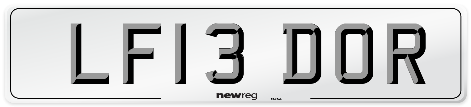 LF13 DOR Number Plate from New Reg